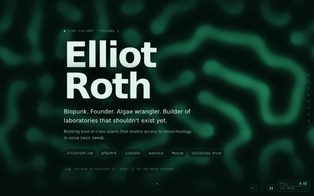 Screenshot of the elliotroth.me site