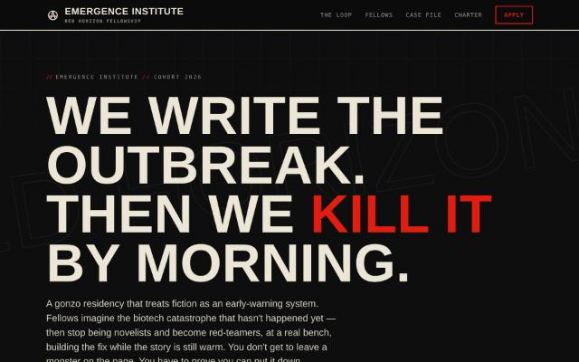 Screenshot of the Emergence Institute site
