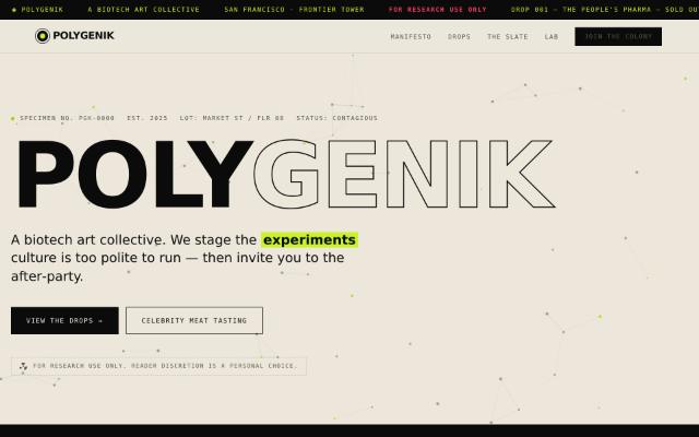 Screenshot of the POLYGENIK site