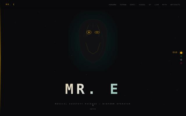 Screenshot of the MR. E site